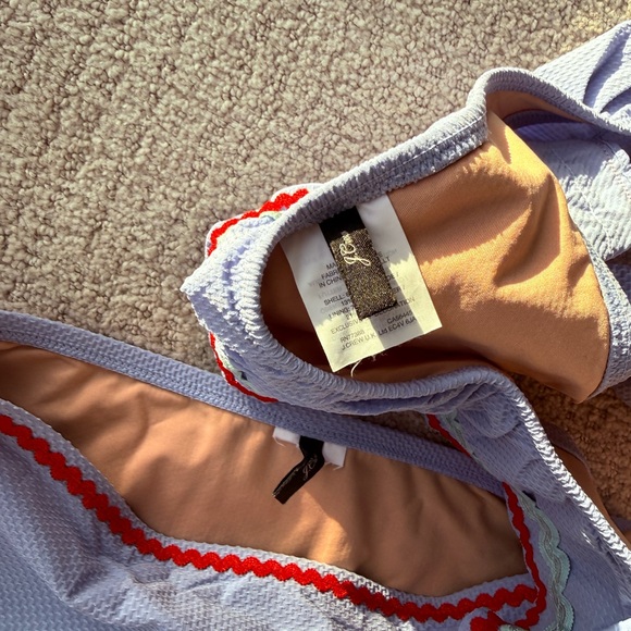 J Crew Blue One Shoulder Ric Rac Bikini - Picture 5 of 6